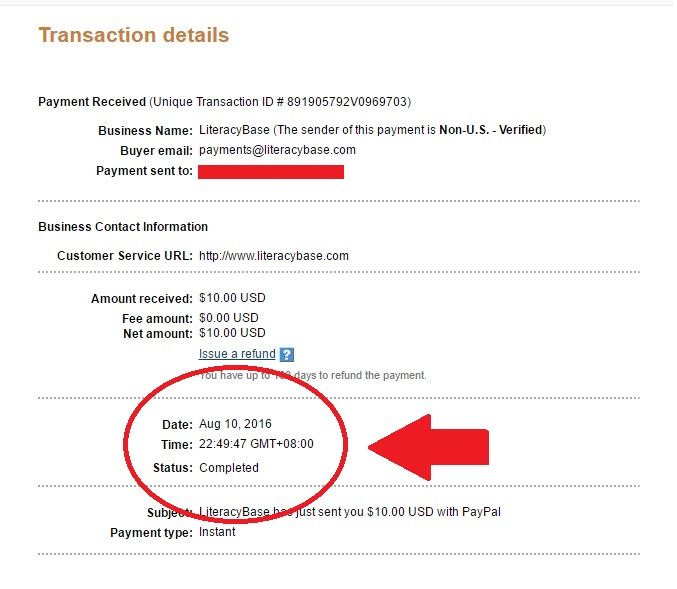 Proof of Payment for July