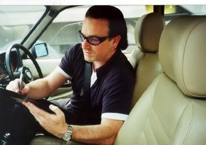 Bono in the car