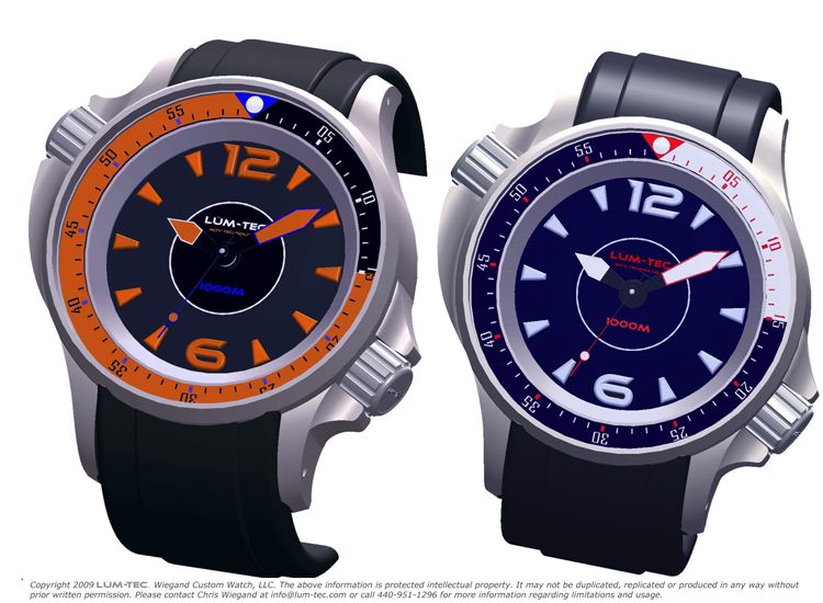 LUMTEC 1000 meter internal bezel diver 3D images!