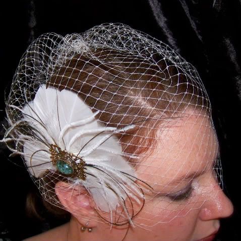 birdcage,veil,russina,russian,netting,wedding,bridal,hair,accessories,feather,fascinator,barrette,vintage,blusher