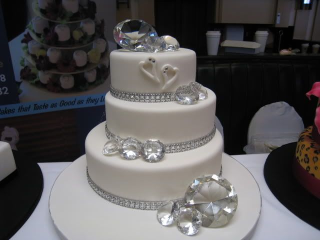 bling square wedding cake