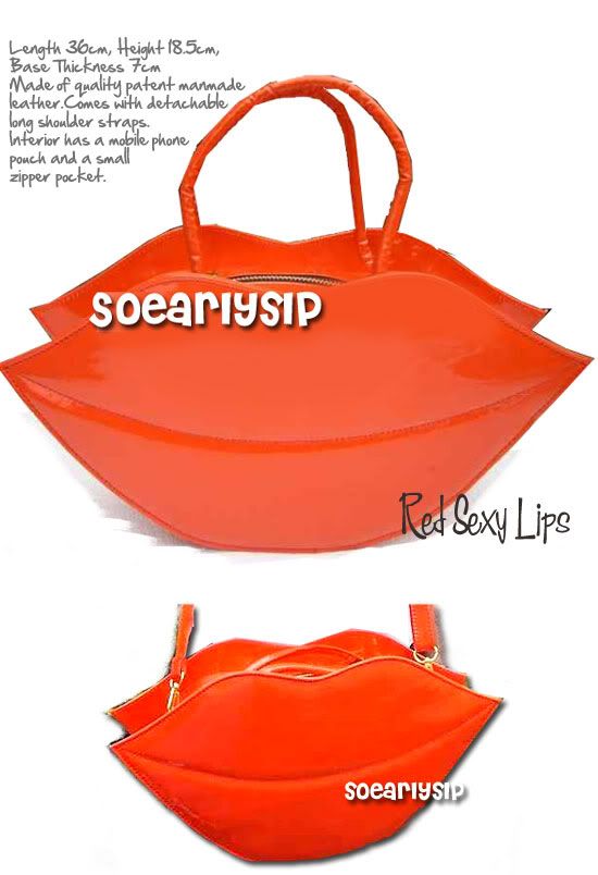 red lips handbag