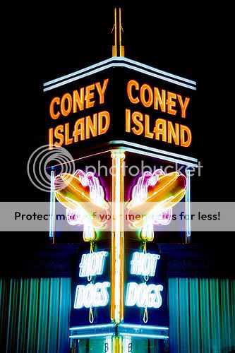 Coney Island Hot Dogs Worcester Hand Signed Neon Giclee