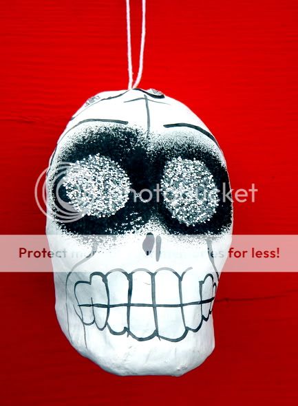 Mexican Day of The Dead Paper Mache Glittery Calavera Sugar Skull