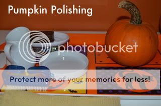 Pumpkin Polishing (Photo by Jessie from The Education of Ours - at Mommy Moment)