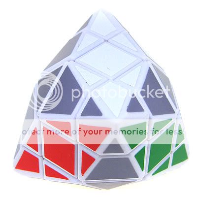 Rare White 18 Sided Tetra Pyramid Rubiks Cube Puzzle  