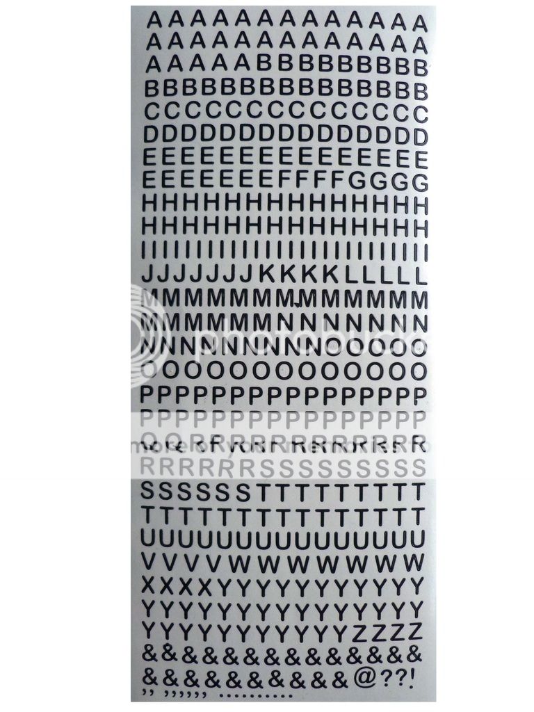 MINI CAPITAL LETTERS Peel Off Stickers 5.5mm Tall Alphabet ...